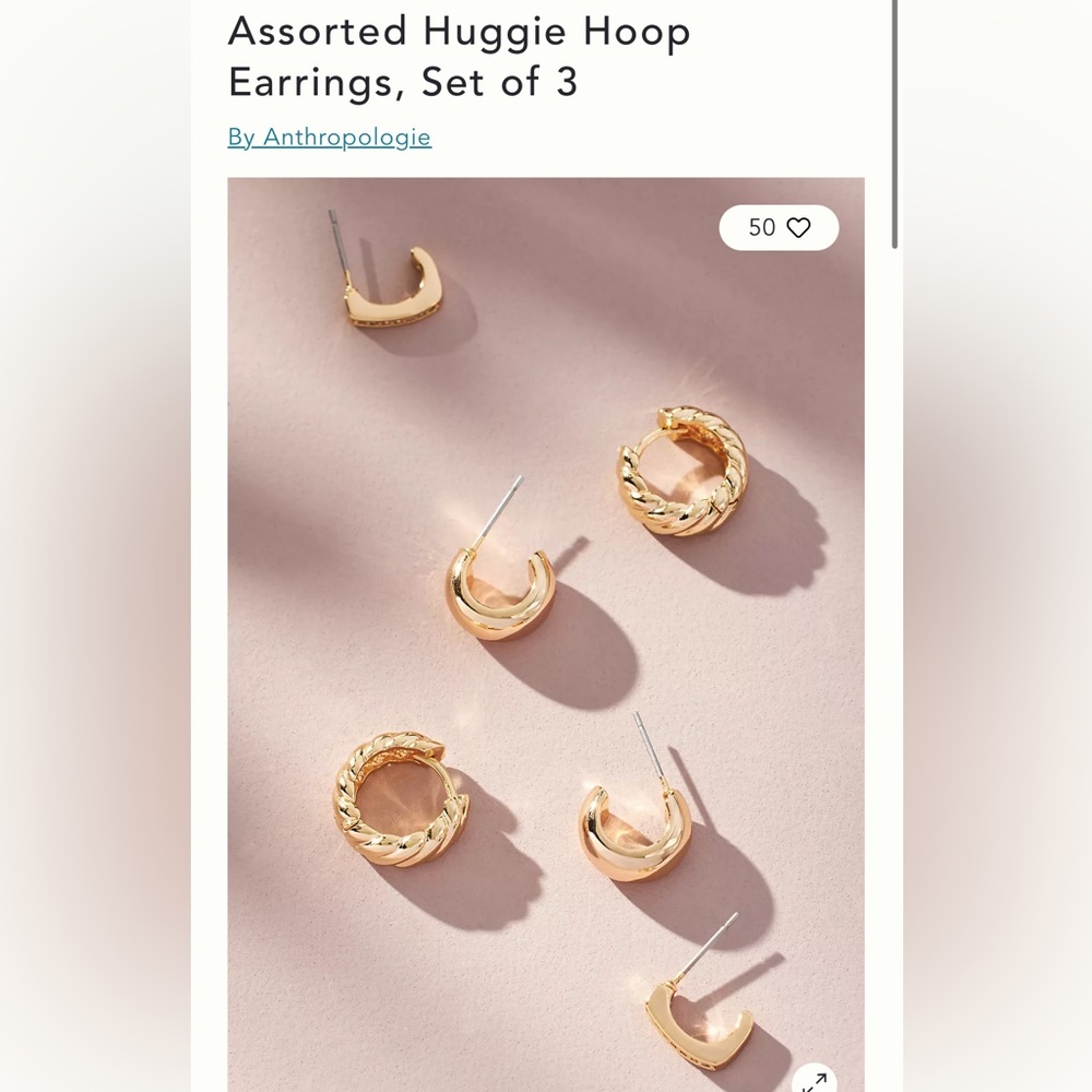 Assorted Huggie Hoop Earrings, Set of 3